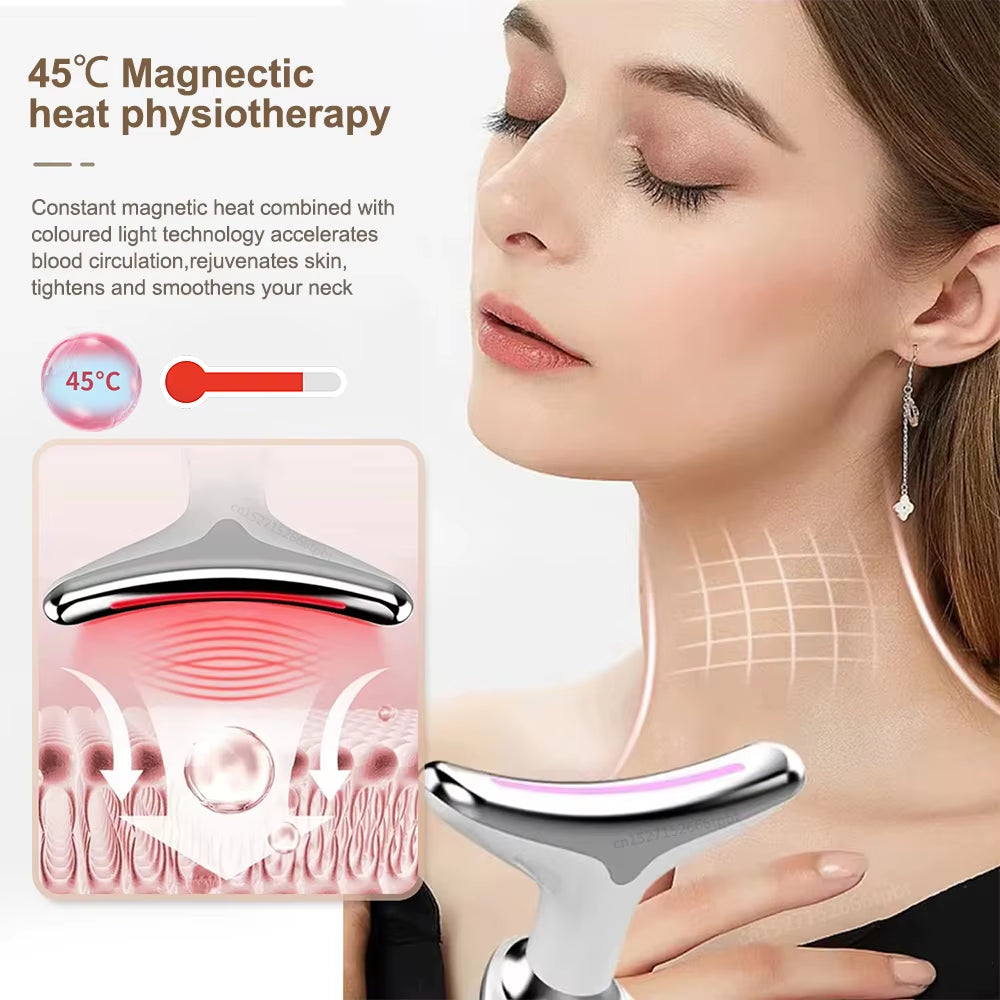 Facial Massager Face Lifting Machine EMS Facial Microcurrent Red Light Therapy Anti-Aging Facial Massager Neck Face Lift Device